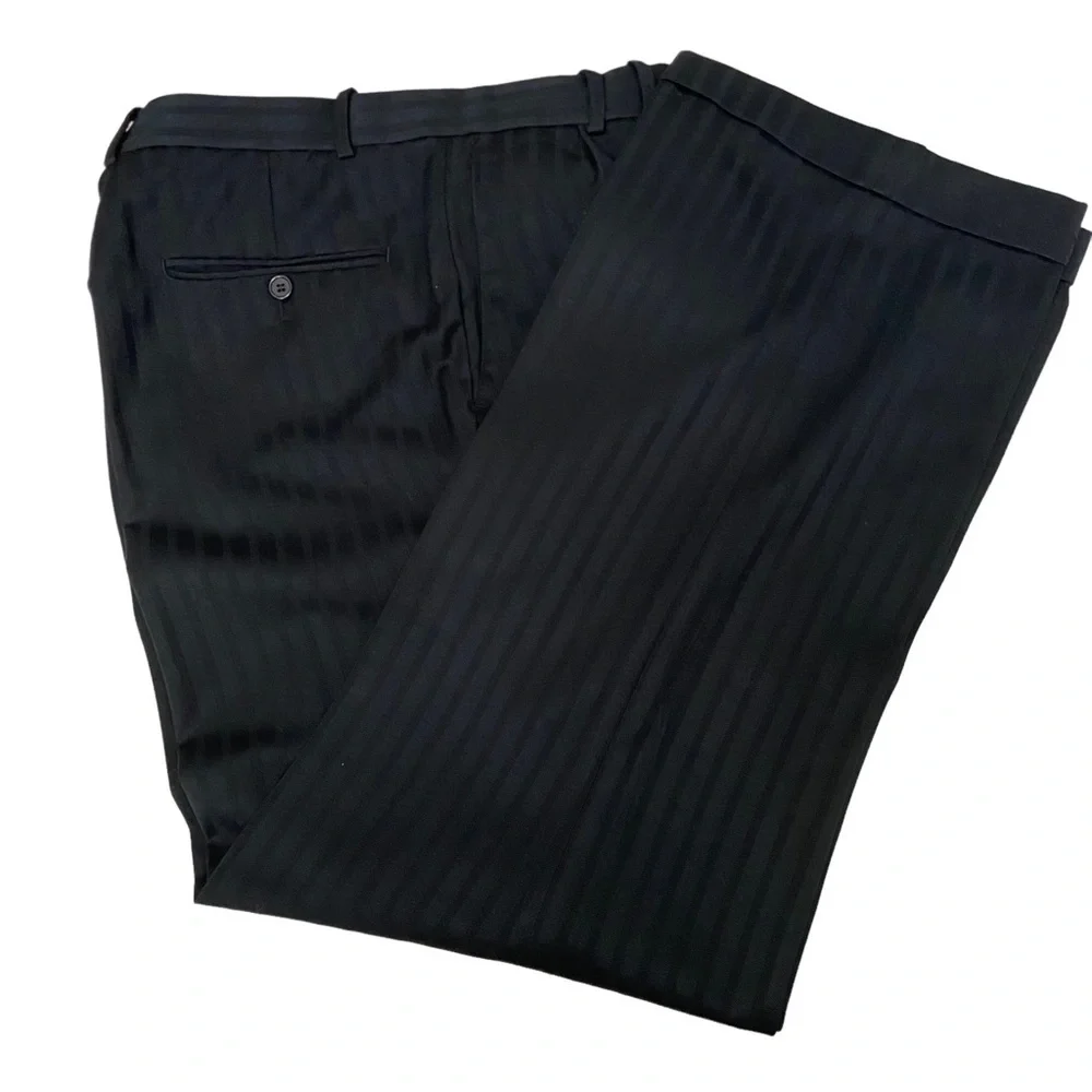 Caravelli Black Stripe Four Button Two Piece Single Breast Suit. Size 44L